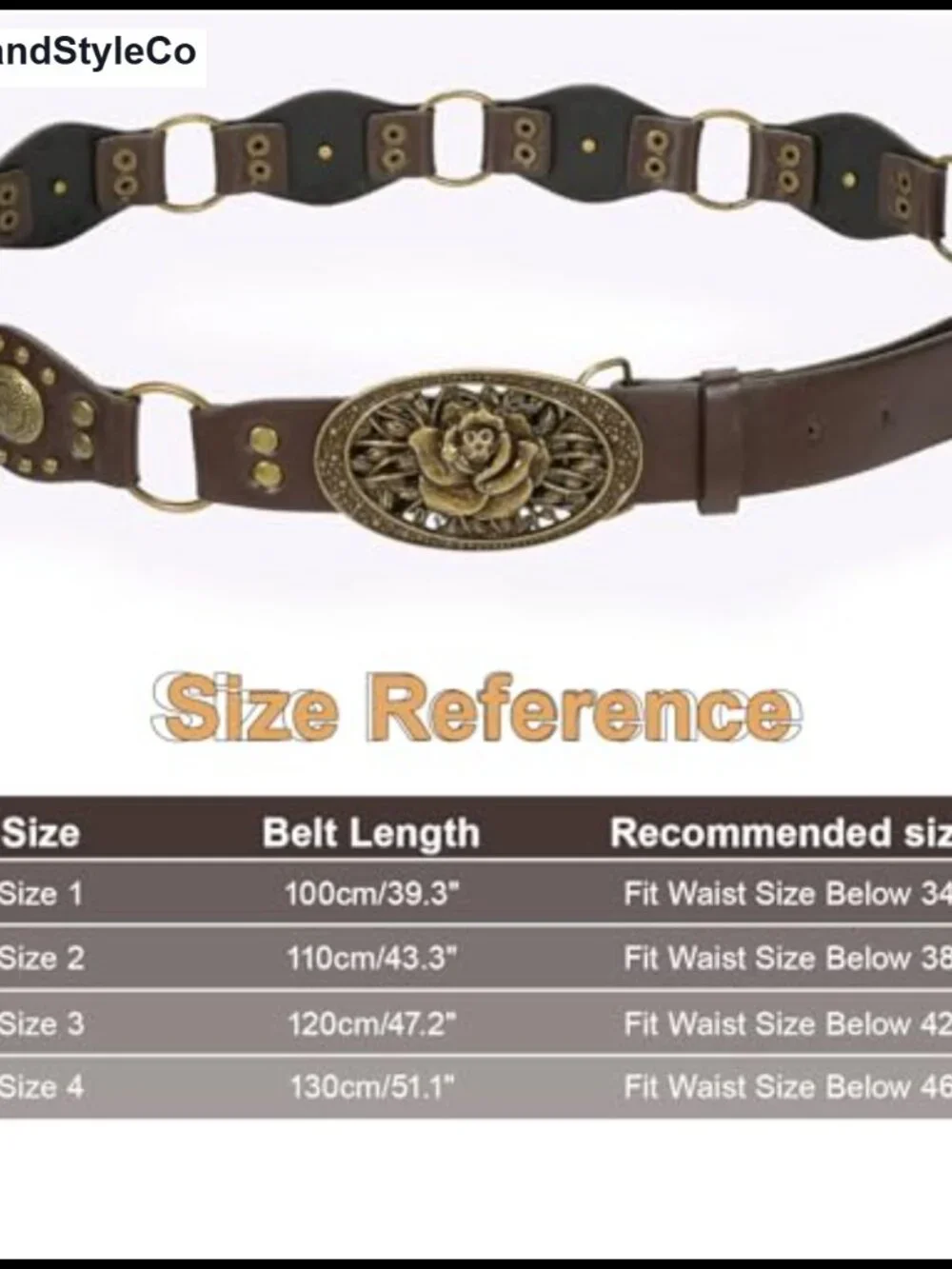 Women's Western Faux Leather Belt Vintage Studded Buckle Cowgirl